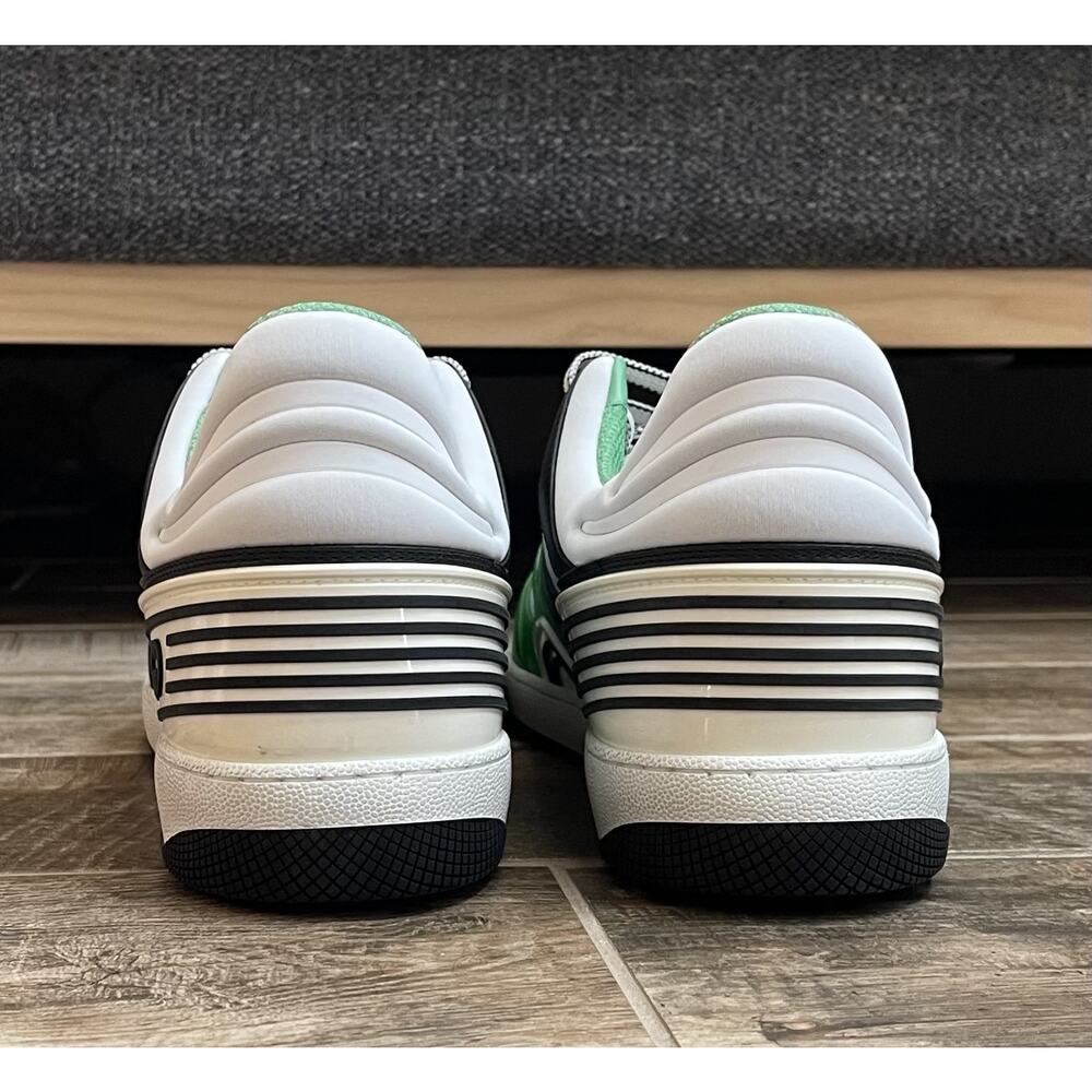 $1,195 NIB Gucci Colorblocked White Green Multicolor Low-Top Sneakers Size 13.5 - Picture 7 of 9